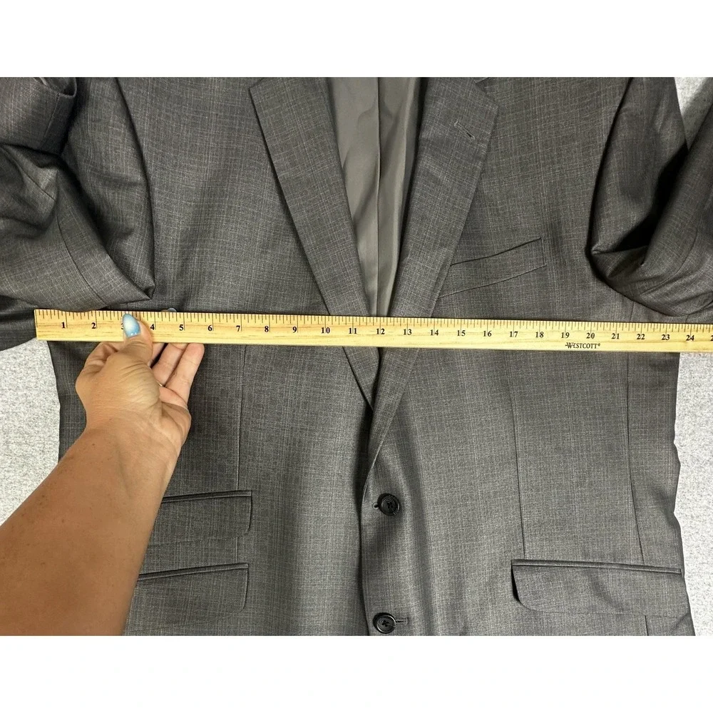 Kenneth Cole Blazer Mens 48R Gray Two Button Suit Jacket Sport Coat Classic Fit